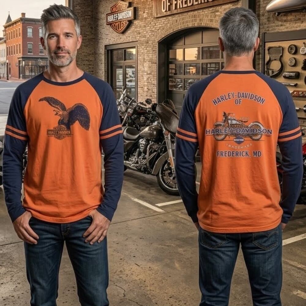 2005 Harley Davidson of Fredrick Maryland USA Long Sleeve T-shirt Men's XL 46-48